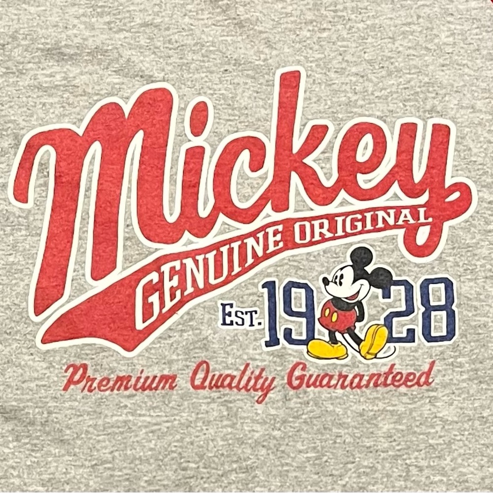 Disney Mickey Mouse Red and Gray Raglan Baseball Tee‎ Adult Size Large Vintage - Picture 3 of 5